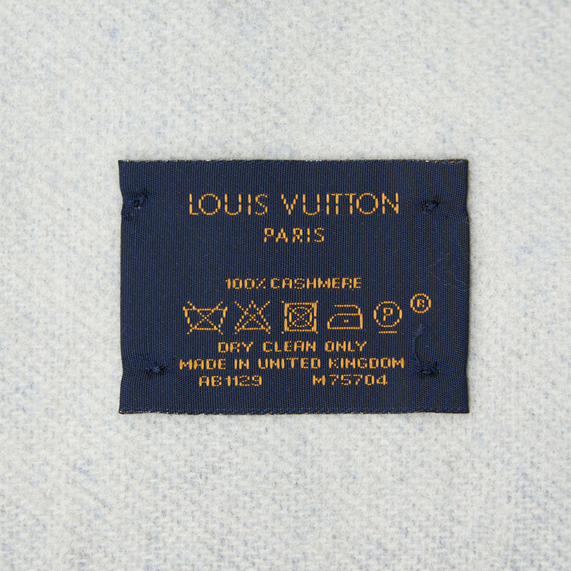 Louis. Vuitton Cashmere Shawl in Light Blue and Grey
