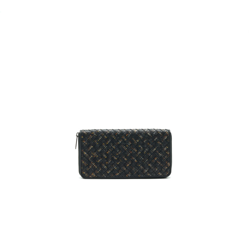 BOTTEGA VENETA MENS ZIP-AROUND WALLET BLACK