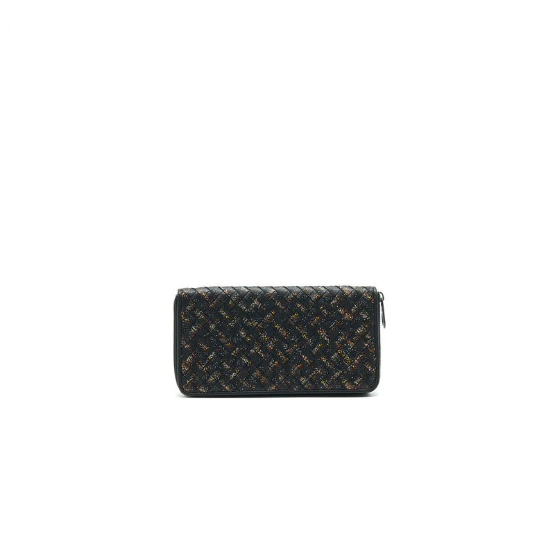 BOTTEGA VENETA MENS ZIP-AROUND WALLET BLACK