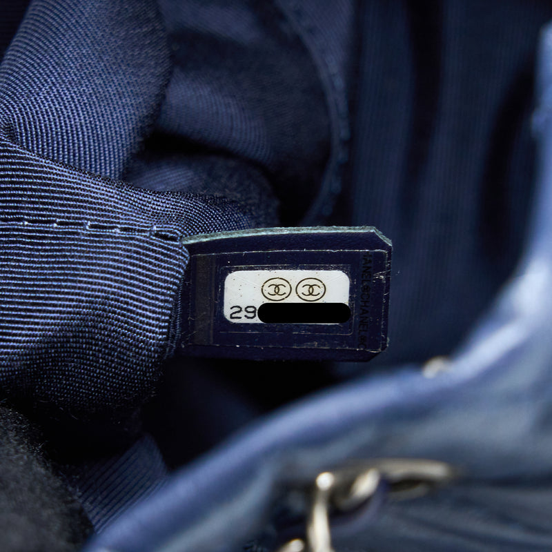 Chanel Small Gabrielle Backpack Calfskin Dark Blue Multicolour Hardware
