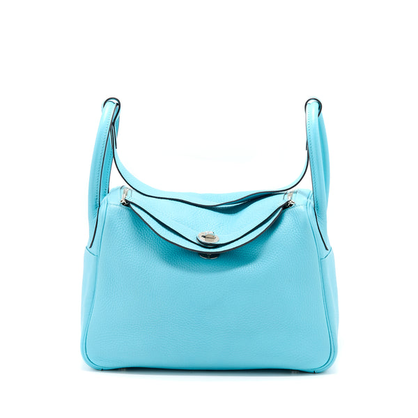 Hermes Lindy 30 Clemence Blue Atoll SHW Stamp A