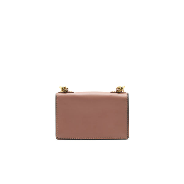 DIOR J'A DIOR MINI WALLET ON CHAIN PINK BEIGE GHW