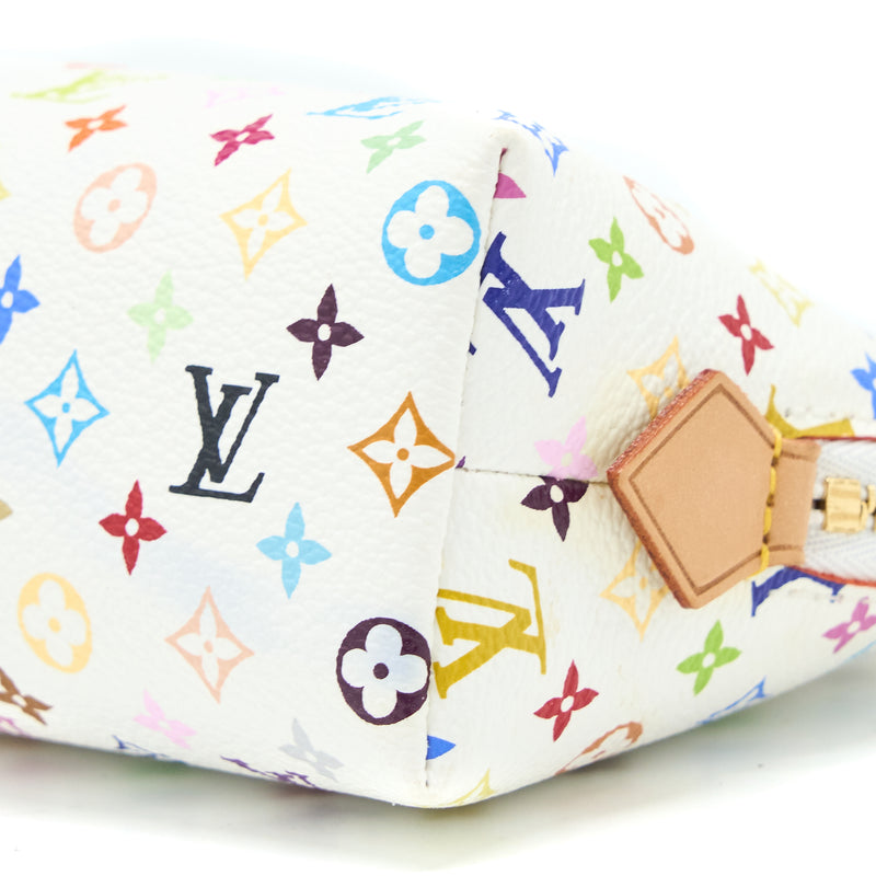 Louis Vuitton Cosmetic Pouche Multicolor Monogram Canvas White GHW