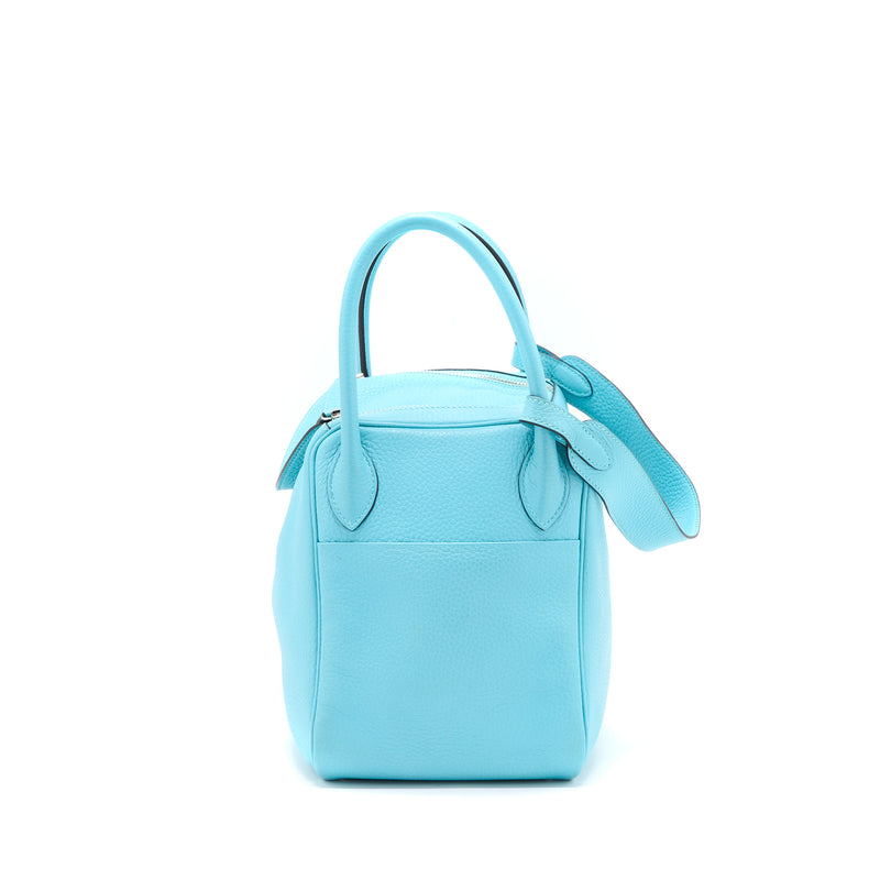Hermes Lindy 30 Clemence Blue Atoll SHW Stamp A