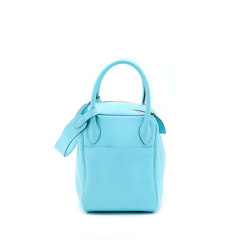 Hermes Lindy 30 Clemence Blue Atoll SHW Stamp A
