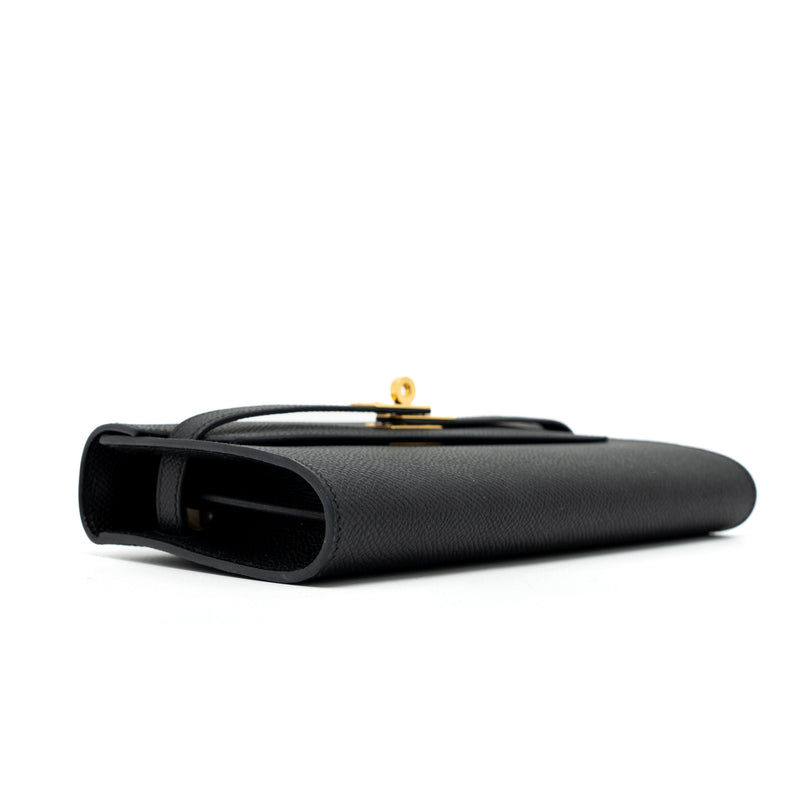Hermes Classic Kelly to Go Epsom Black GHW Stamp U