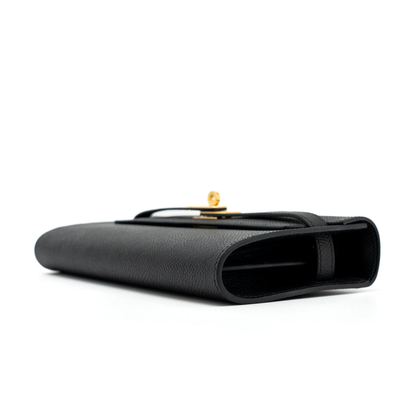 Hermes Classic Kelly to Go Epsom Black GHW Stamp U