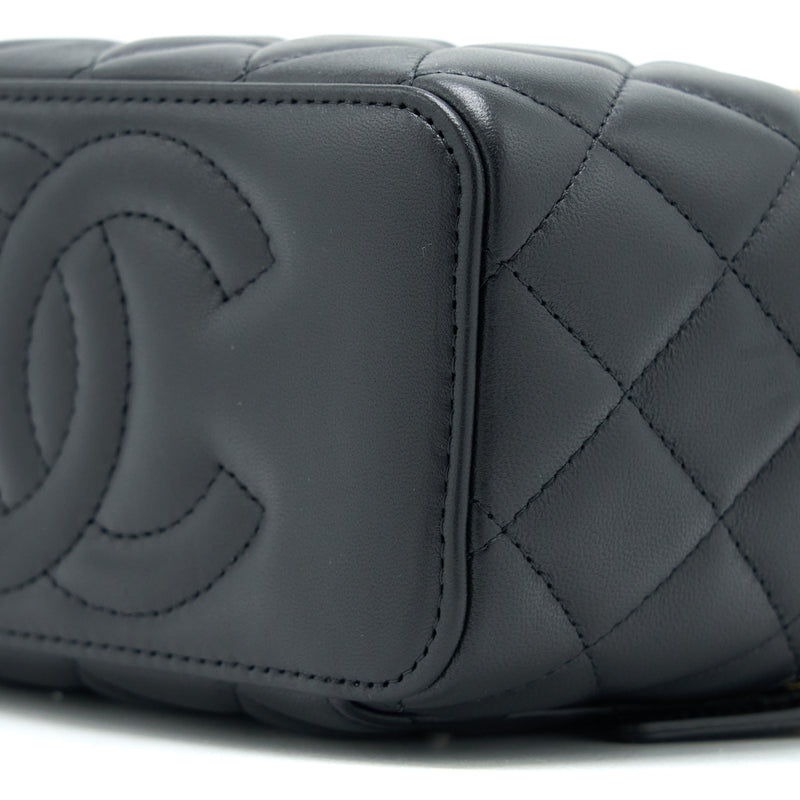 Chanel Pearl Crush Long Vanity with Chain Lambskin Black GHW (Microchip)