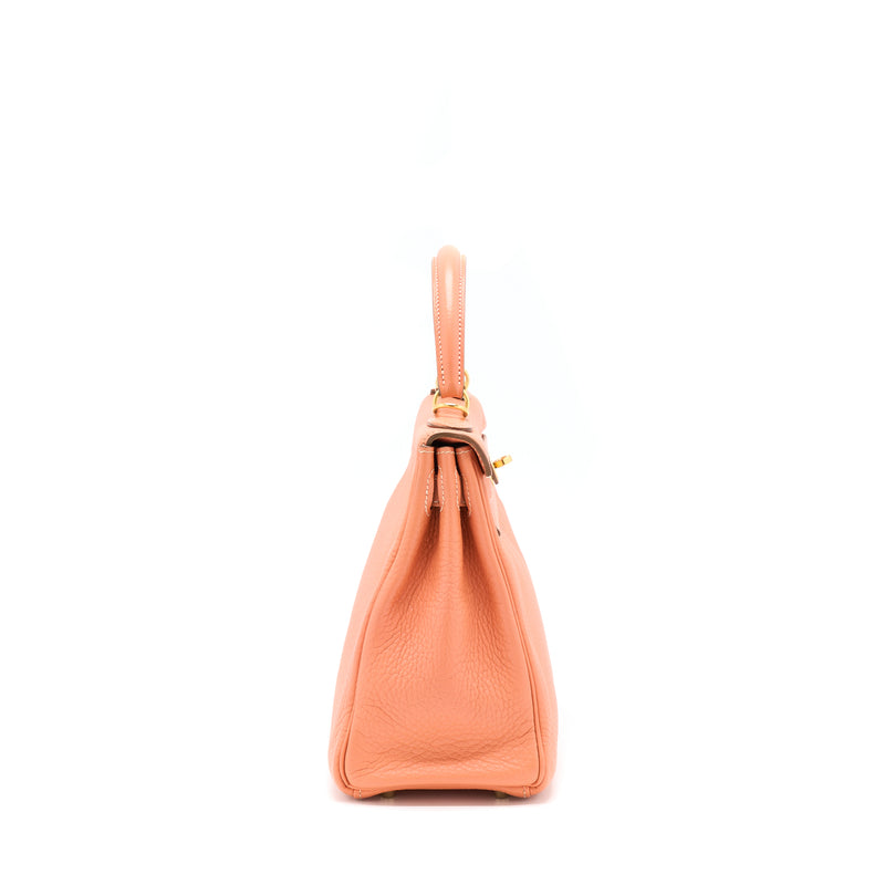Hermes Kelly 28 Clemence 5L Crevette GHW Stamp Square Q
