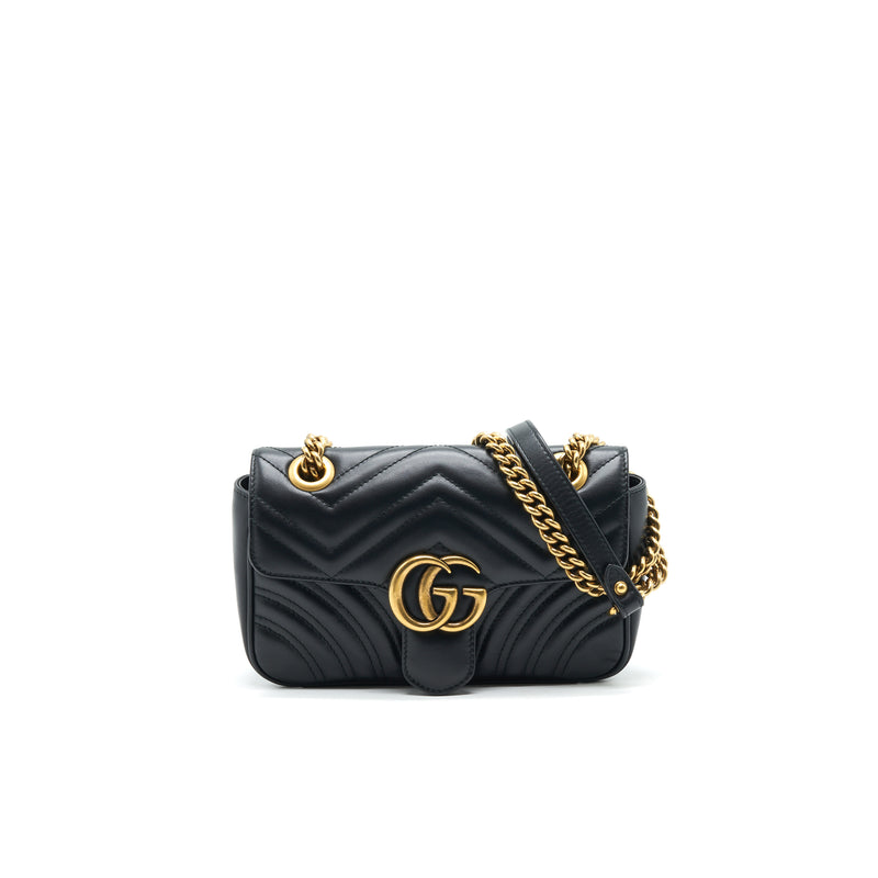 GUCCI GG MARMONT MINI BAG BLACK WITH GHW