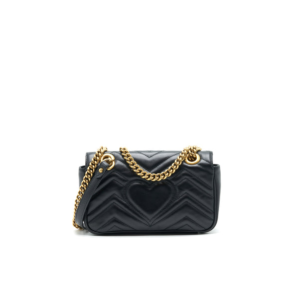 GUCCI GG MARMONT MINI BAG BLACK WITH GHW