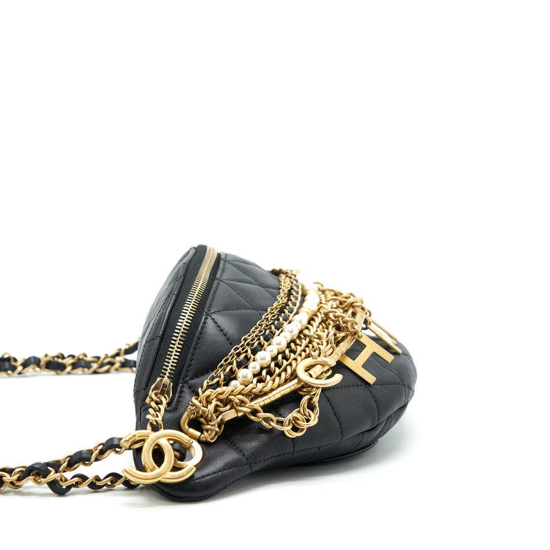 Chanel CC Mania Waist Belt Bag Black Lambskin Gold Hardware  Coco Approved  Studio