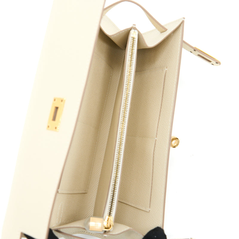 Hermes Kelly To Go Epsom Craie GHW Stamp Z