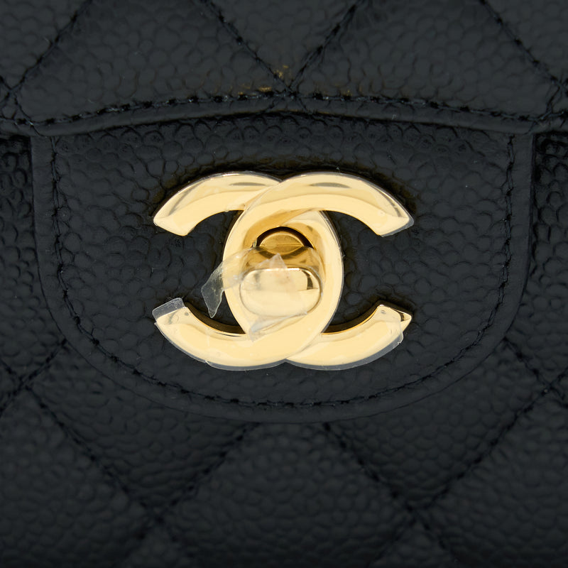 Chanel Small Classic Double Flap Bag Caviar Black GHW (Microchip)