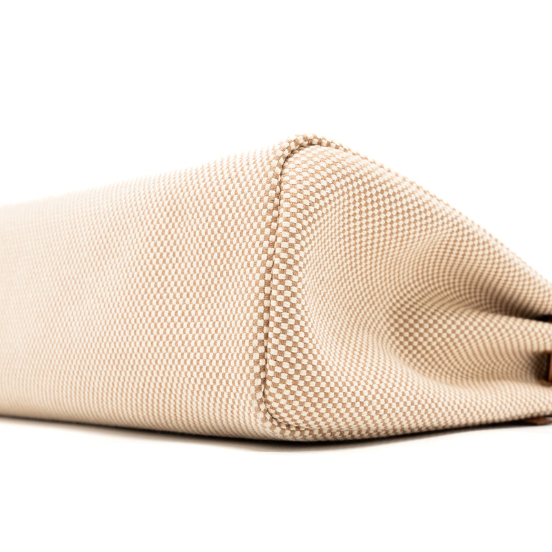 Hermes Herbag 31 Zip Bag Canvas/Cache Hunter Ecru/Beige GHW Stamp Y