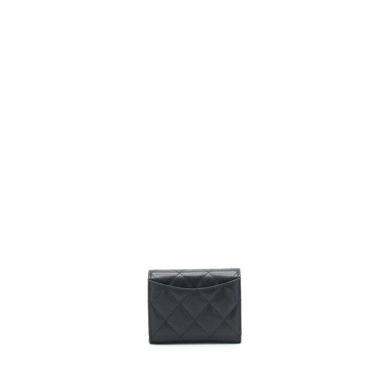 Chanel Mini Flap Card Holder With Chain Caviar Black LGHW