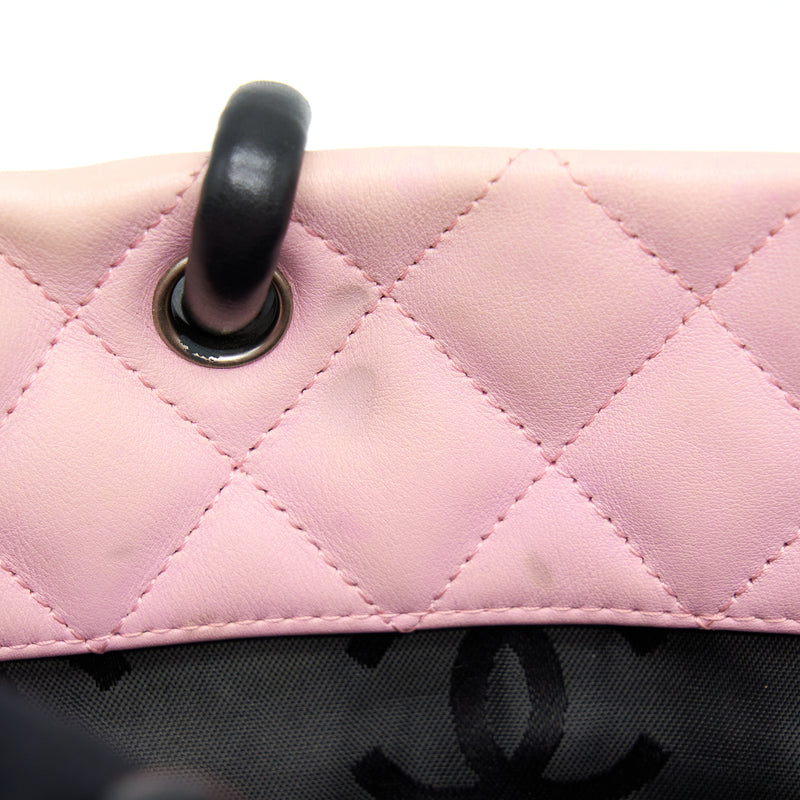 Chanel Vintage Camnon Tote Pink/Black SHW
