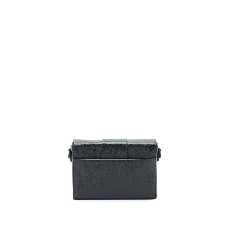 Dior 30 Mini Montaign Box Grained Calfskin Black With Black Hardware