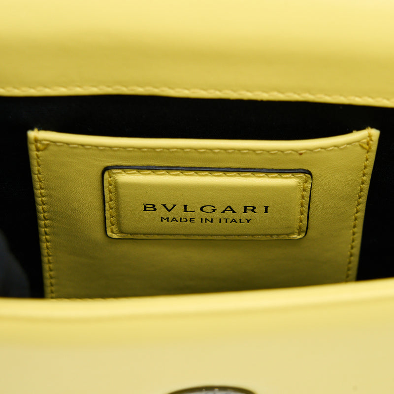 Bvlgari Serpenti Forever Crossbody Bag Calfskin Yellow Black Hardware