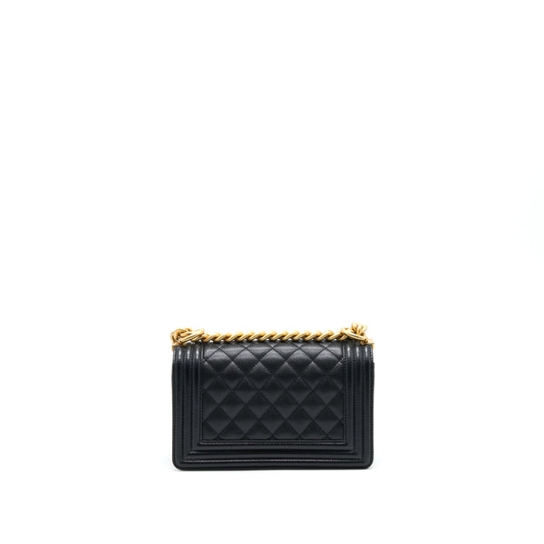 Chanel Small Boy Bag Caviar Black brushed GHW Year 2021 (microchip serial）