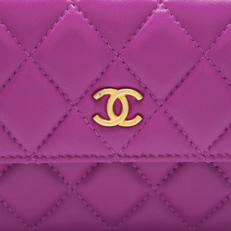 Chanel Pearl Crush mini Belt Bag Lambskin Purple GHW