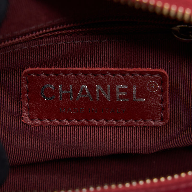 Chanel Small Gabrielle Hobo Bag Chevron Calfskin Red Multicolour Hardware