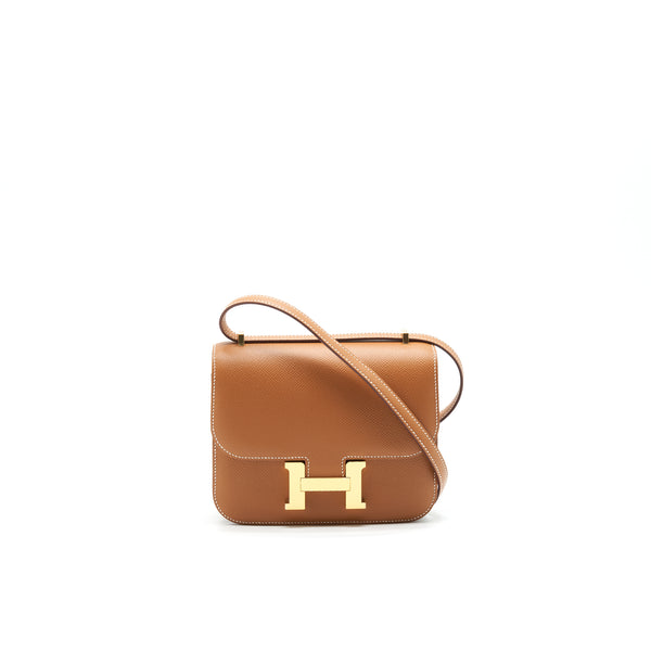 HERMES CONSTANCE MINI EPSOM GOLD GHW STAMP Z