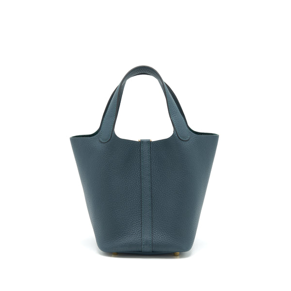 Hermes Picotin 18 Lock Bag Clemence 6o Vert Cypress GHW Stamp Z