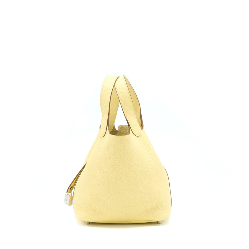 Hermes Picotin 18 Lock Bag Clemence Jaune Poussin SHW Stamp X