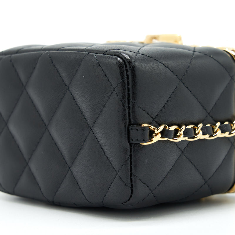 Chanel Small Clip Flap Vanity With Chain Lambskin Black GHW