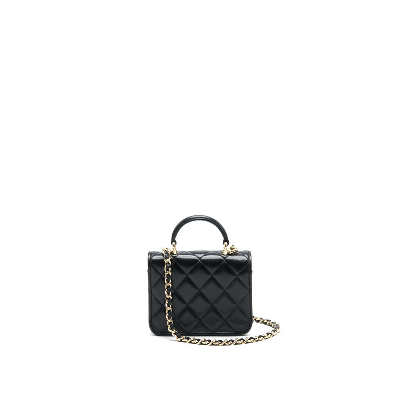 Chanel 21K Flap Coin Purse With Chain Black LGHW