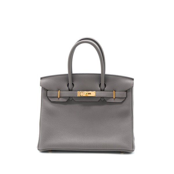 Hermes Birkin 30 Togo 8F Gris Etain RGHW Stamp D