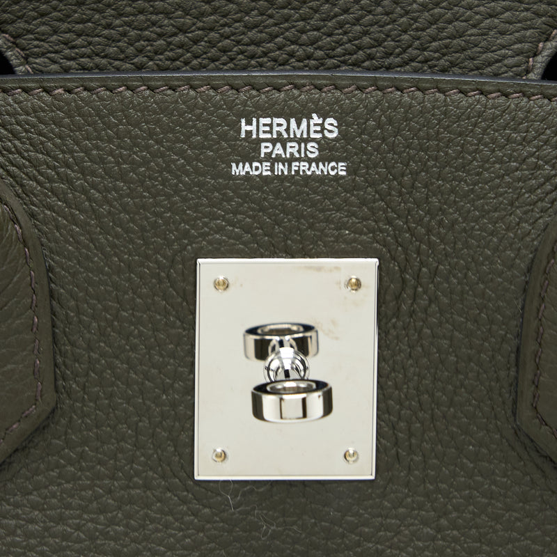 Hermes Birkin 30 Togo C6 Vert De Gris SHW Stamp Y With Extra Bag Charm