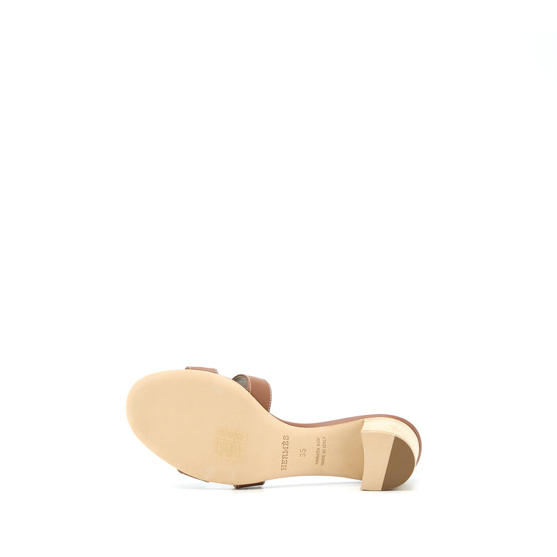 Hermes Size 35 Oasis Sandals Calfskin Gold