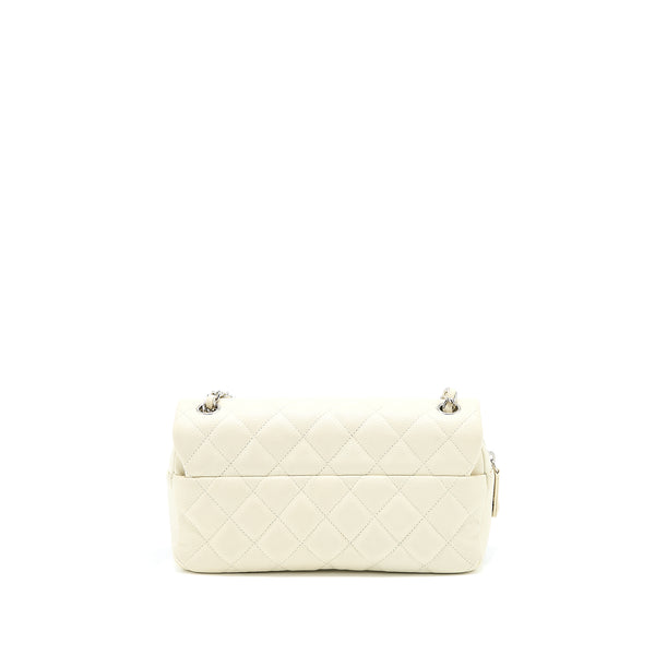Chanel Quilted Flap Bag Caviar White SHW