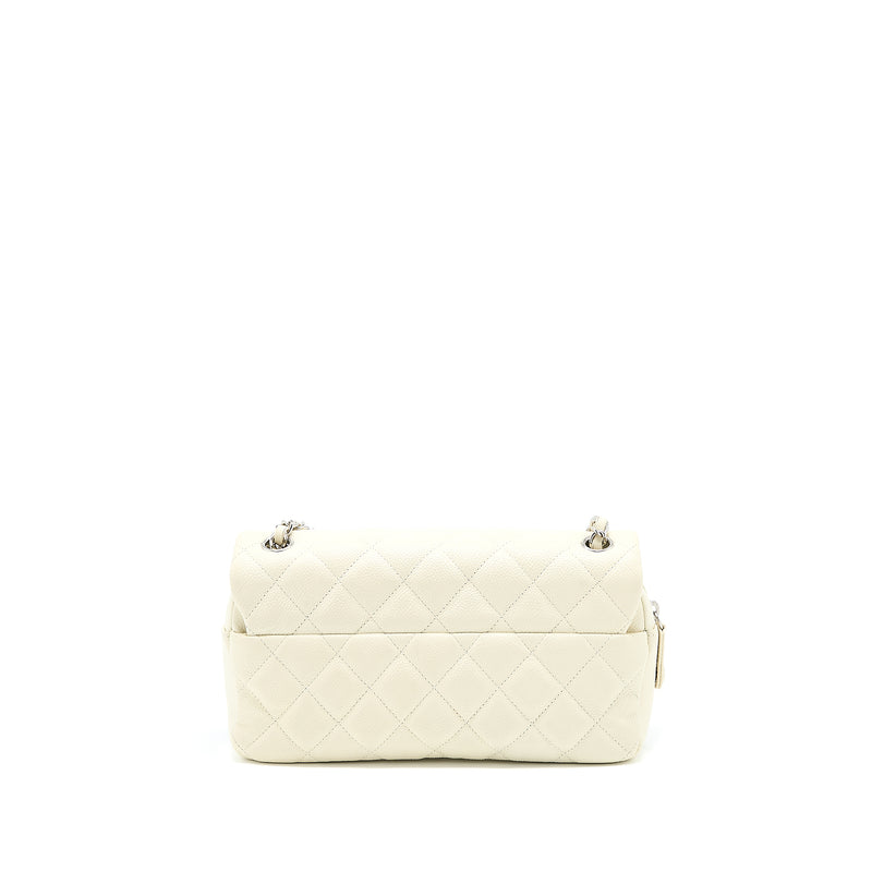 Chanel Quilted Flap Bag Caviar White SHW