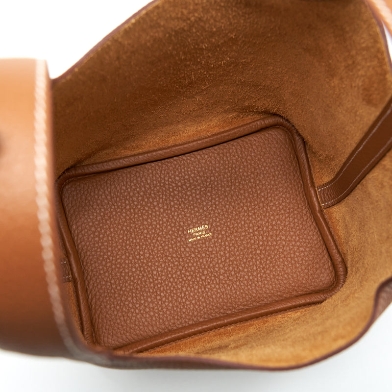 Hermes Picotin 18 Lock Bag Clemence Gold GHW Stamp Z