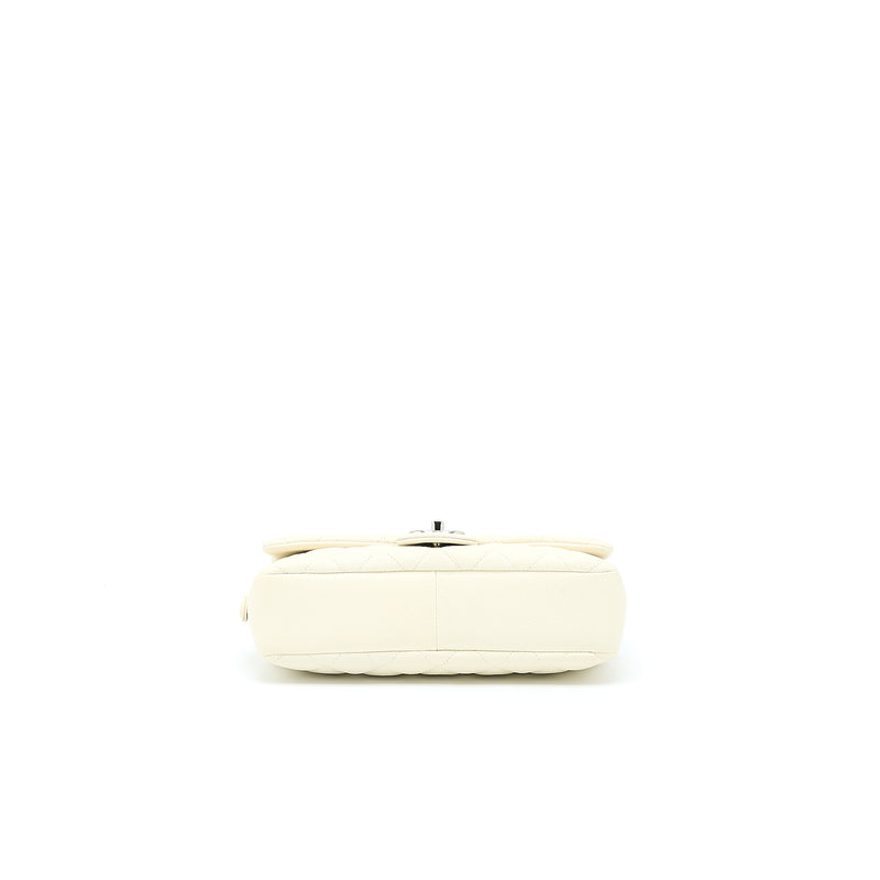 Chanel Quilted Flap Bag Caviar White SHW