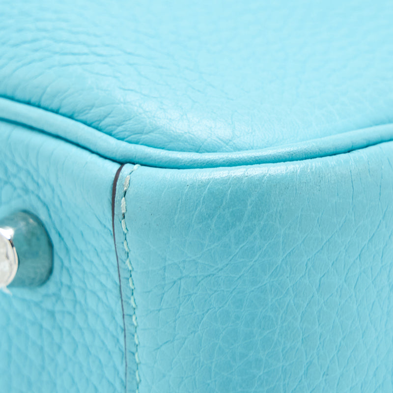 Hermes Lindy 30 Clemence Blue Atoll SHW Stamp A