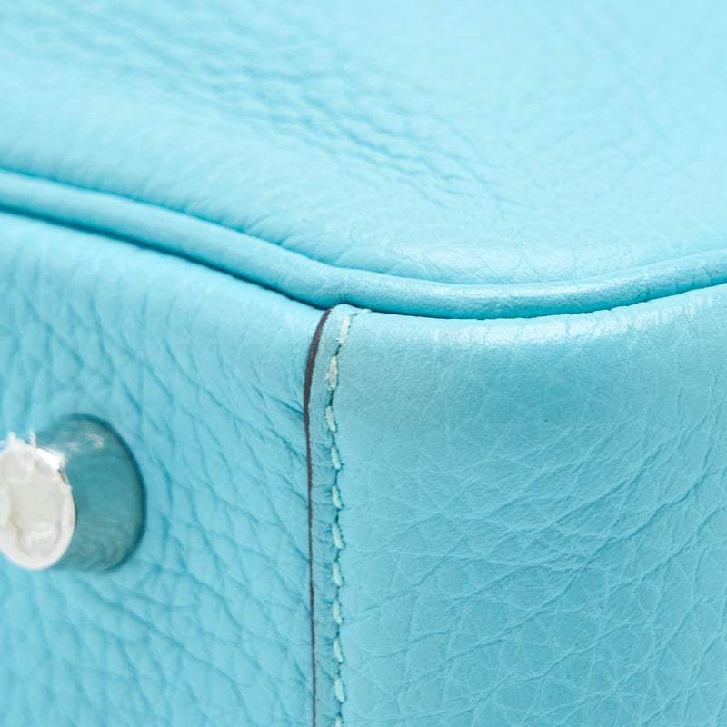 Hermes Lindy 30 Clemence Blue Atoll SHW Stamp A