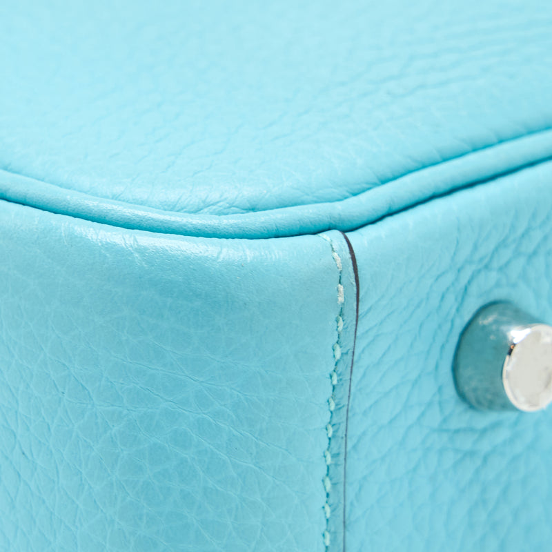 Hermes Lindy 30 Clemence Blue Atoll SHW Stamp A