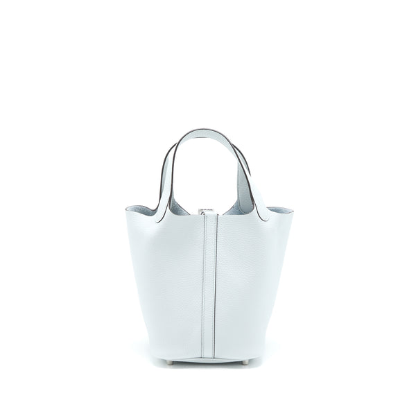 Hermes Picotin 18 Clemence Blue Pale SHW Stamp U