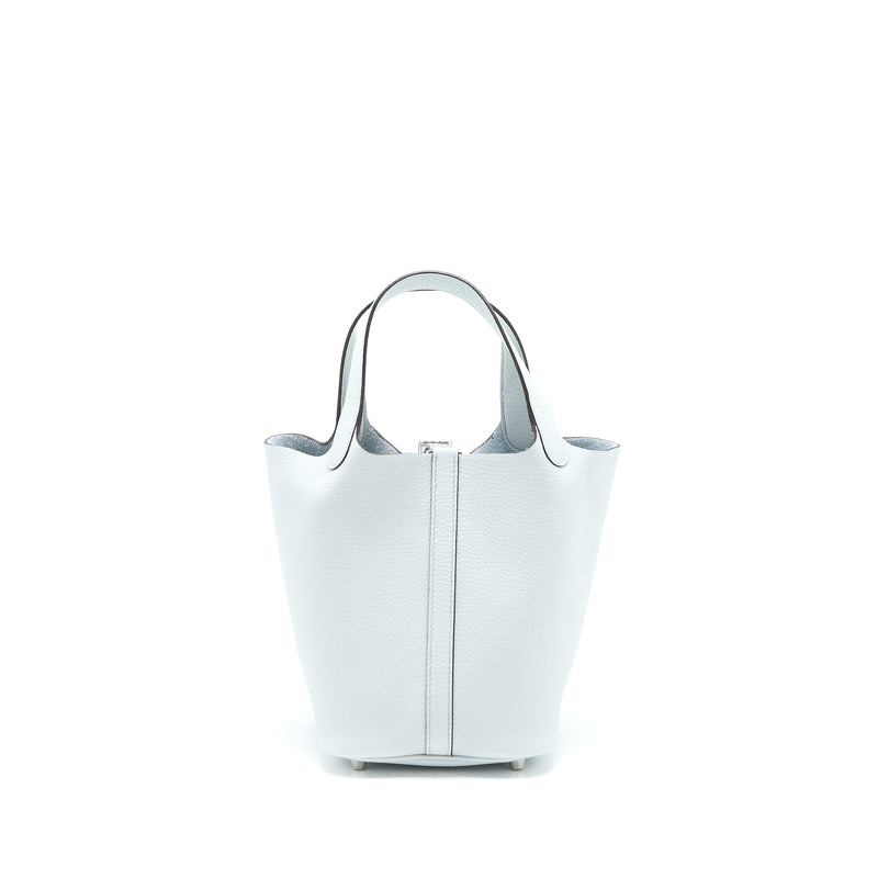 Hermes Picotin 18 Clemence Blue Pale SHW Stamp U