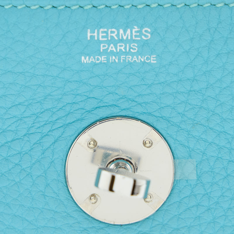 Hermes Lindy 30 Clemence Blue Atoll SHW Stamp A