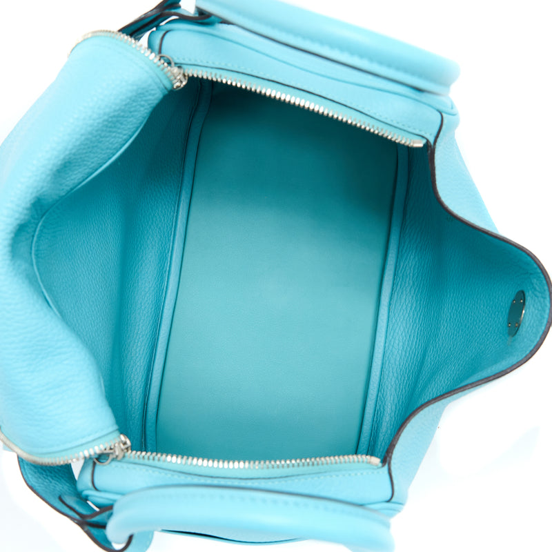 Hermes Lindy 30 Clemence Blue Atoll SHW Stamp A