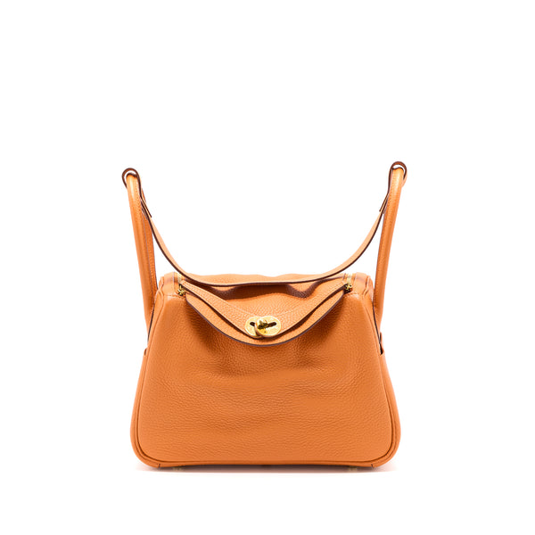 Hermes Lindy 26 Clemence Orange GHW Stamp T