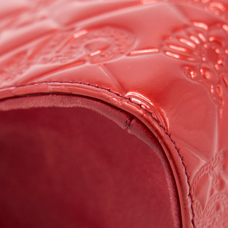 Chanel Vintage Leather Charm Printed Chain Shoulder Bag Red SHW