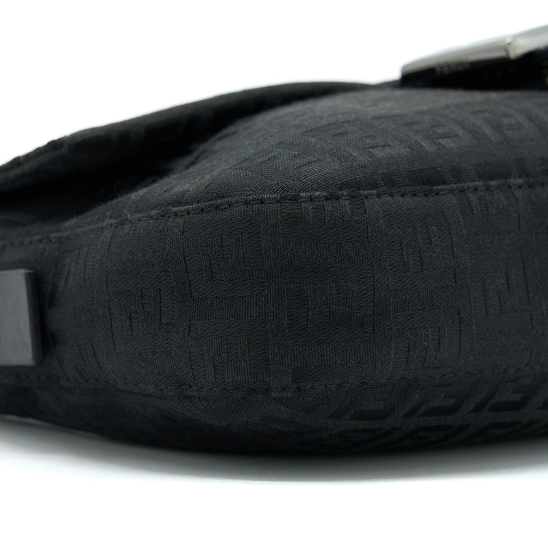 Fendi Zucca Baguette Canvas Black With Silver Hardware
