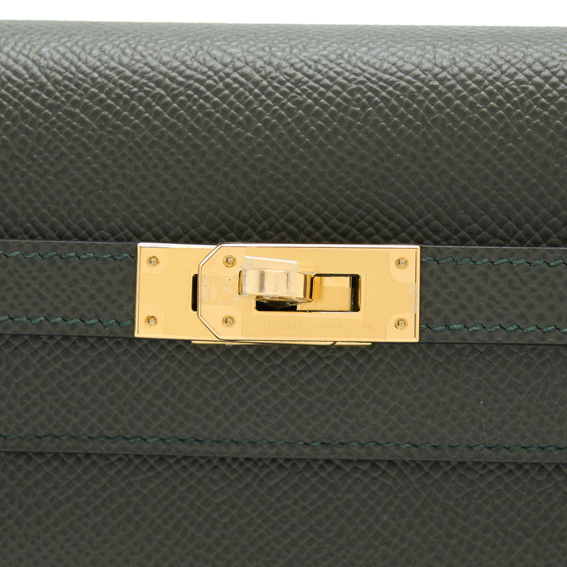 Hermes Classic Kelly To Go Epsom C6 Vert De Gris GHW Stamp U
