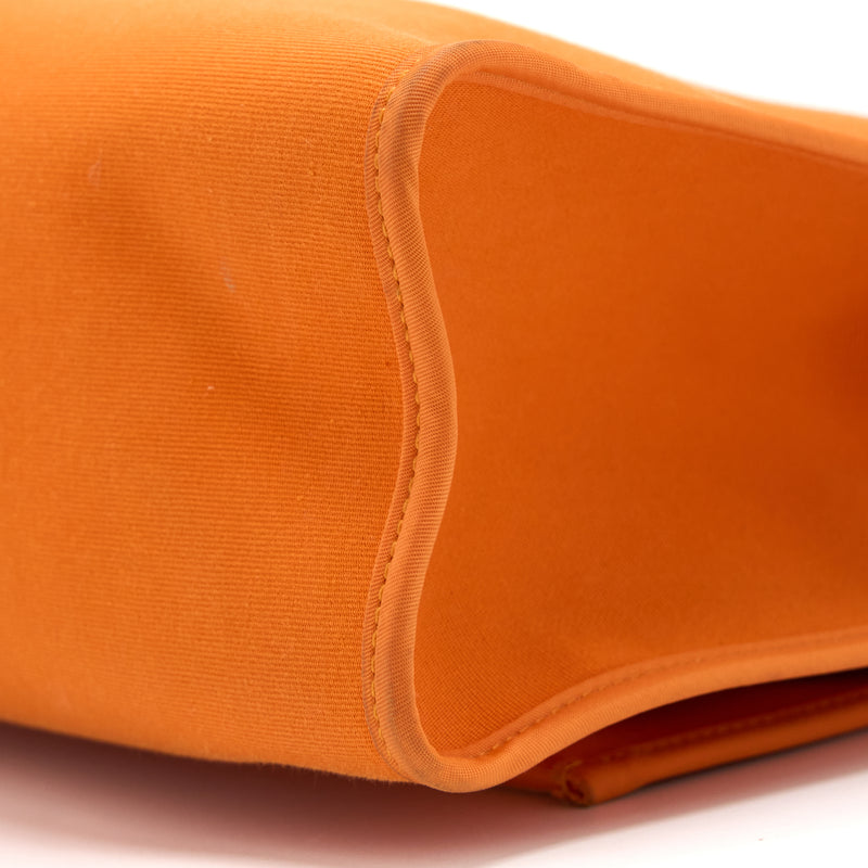 Hermes Herbag 31 Zip Bag Canvas Orange SHW Stamp Square H